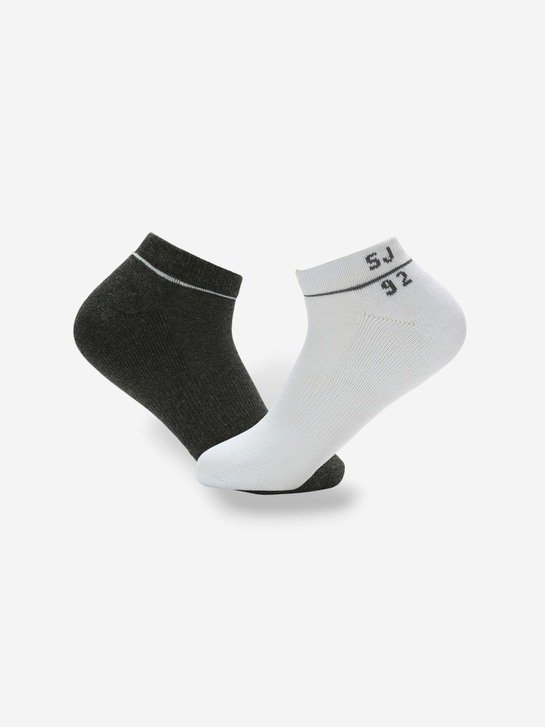 Pack Of 2 Antra White Solid Mens Ankle Length Socks