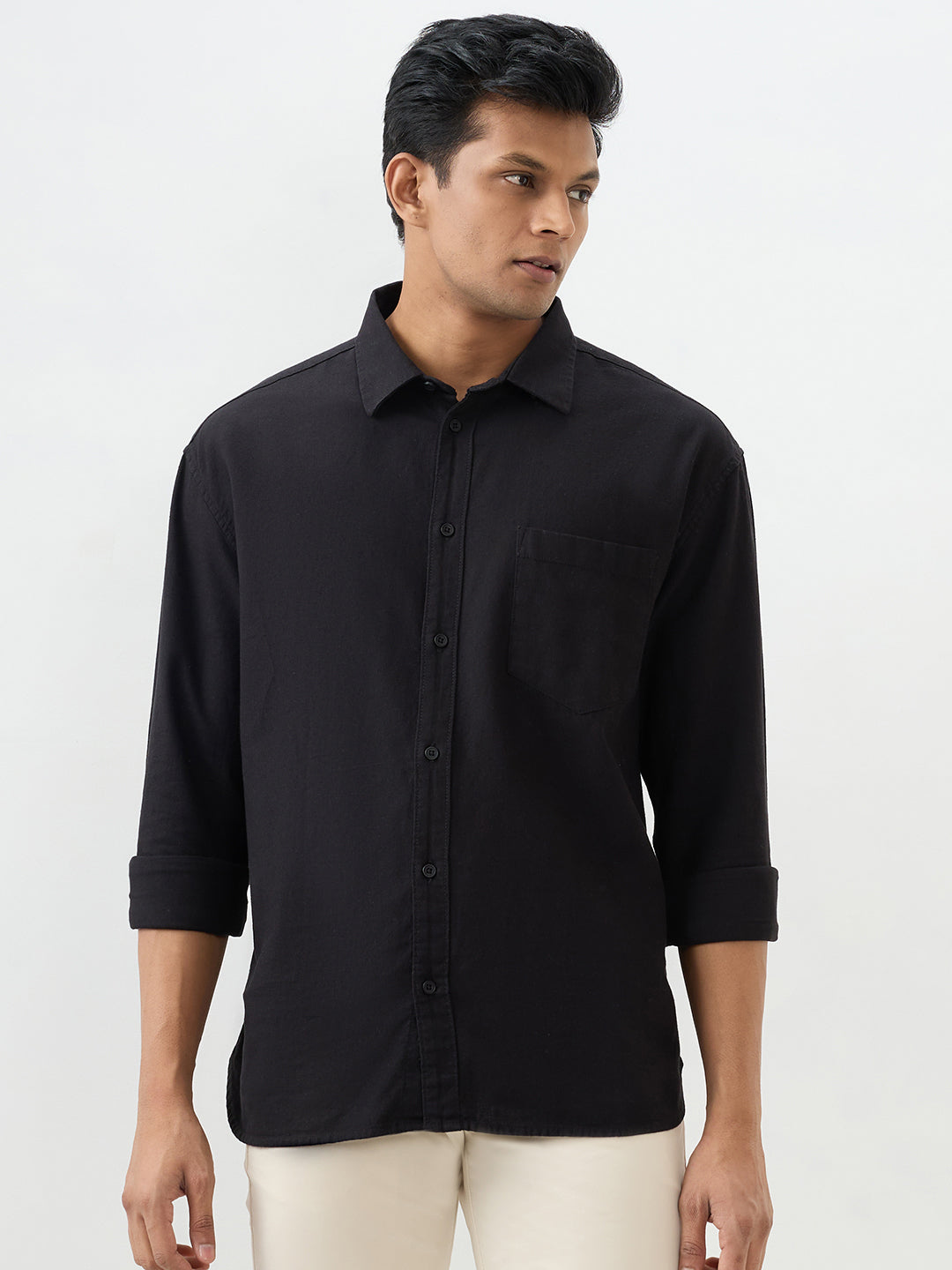 Men Shirt Black Slim Fit