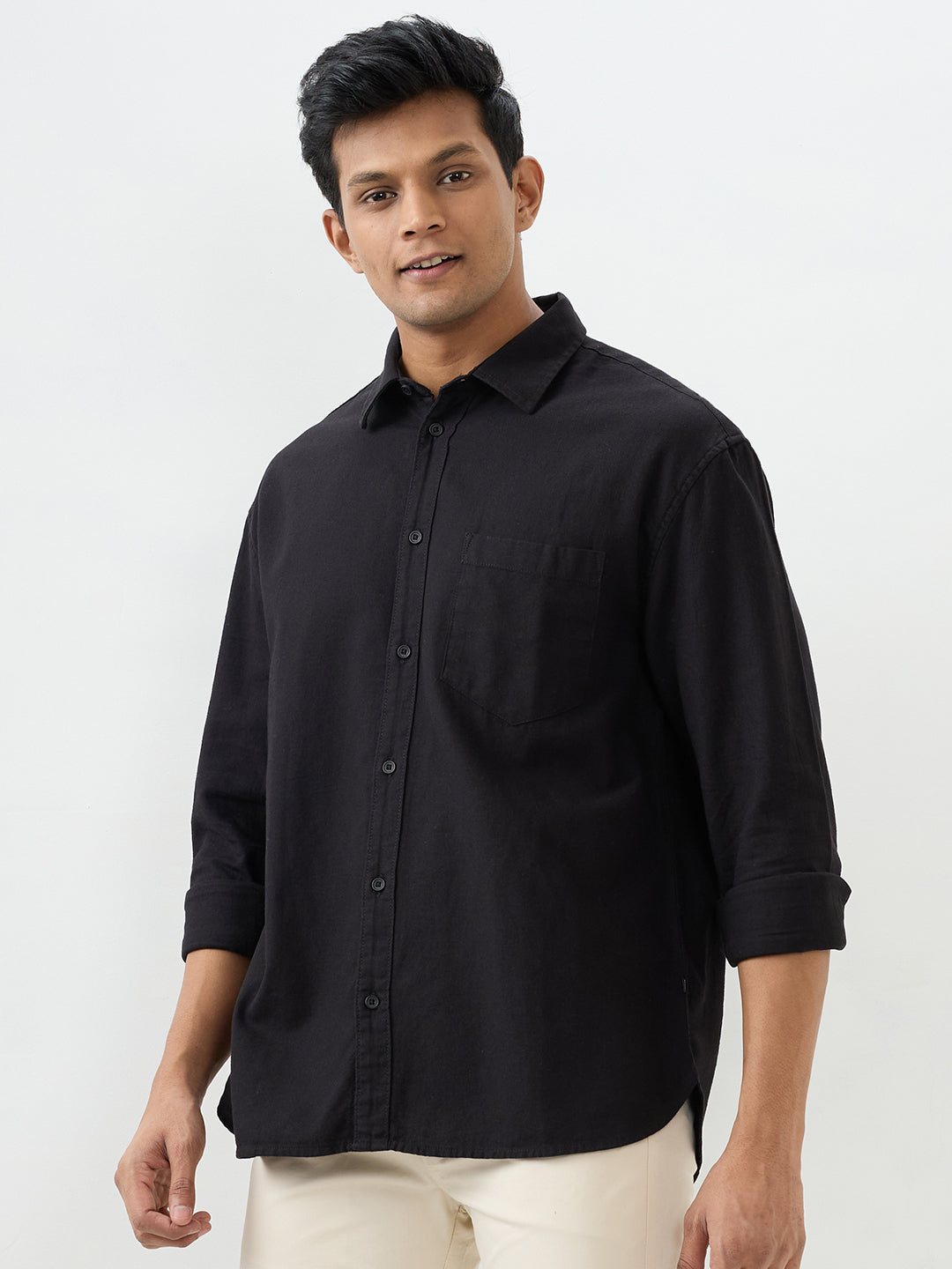 Men Shirt Black Slim Fit