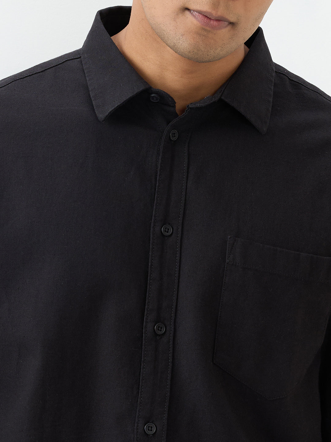 Men Shirt Black Slim Fit