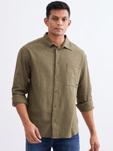 Men Shirt Green Slim Fit