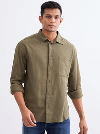 Men Shirt Green Slim Fit