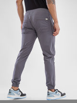 Men Trouser Jogger Fit Dark Grey Mid Rise