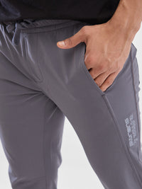 Men Trouser Jogger Fit Dark Grey Mid Rise