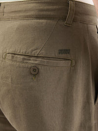 Men Trouser Corset Fit Green Mid Rise