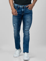Men Kano Jeans Slim Fit Blue Low Rise