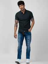 Men Kano Jeans Slim Fit Blue Low Rise