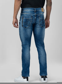 Men Kano Jeans Slim Fit Blue Low Rise
