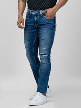 Men Kano Jeans Slim Fit Blue Low Rise
