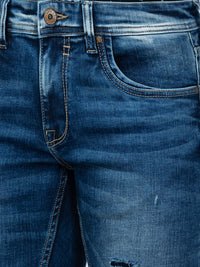 Men Kano Jeans Slim Fit Blue Low Rise