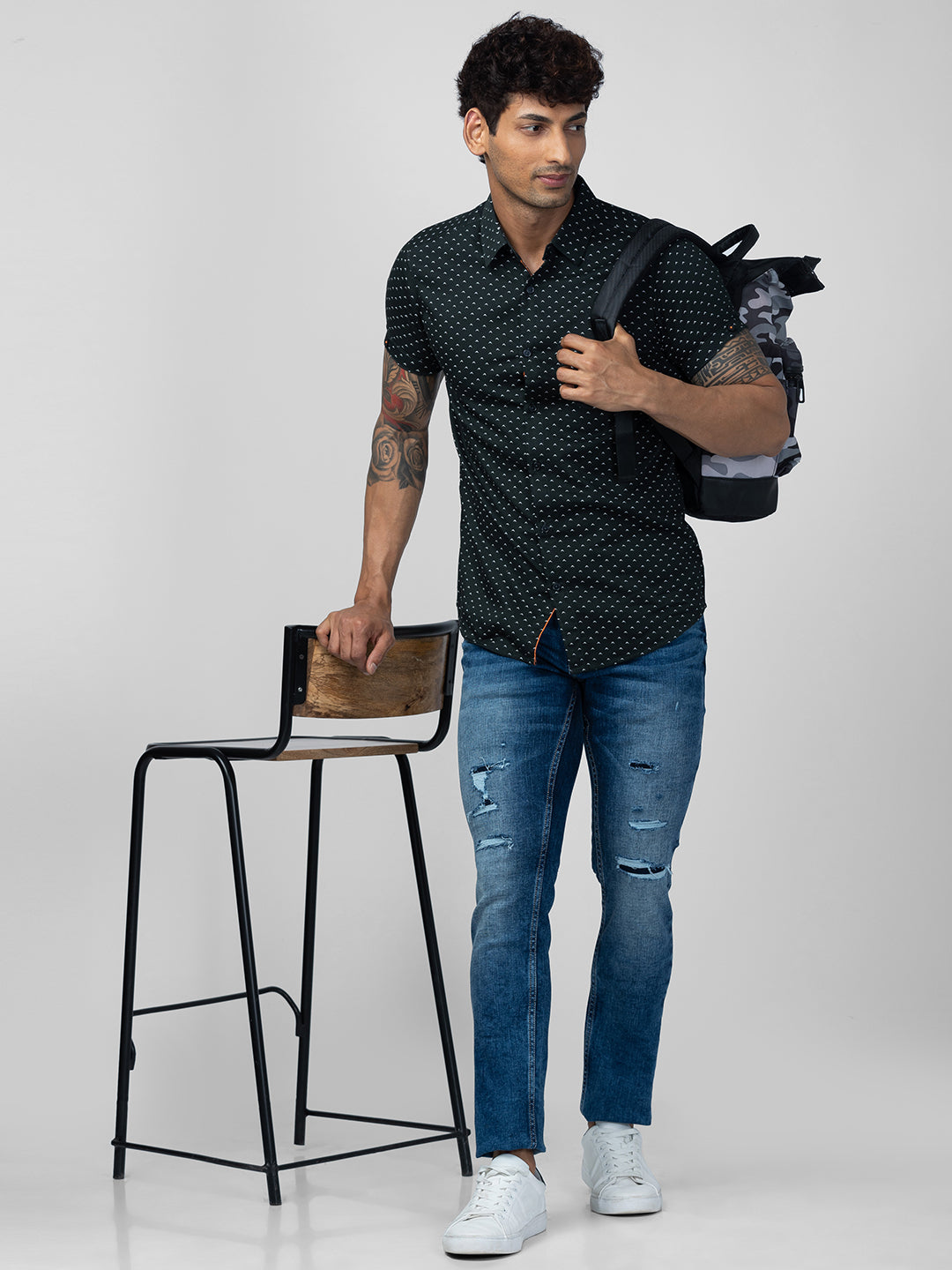 Men Kano Jeans Slim Fit Blue Low Rise