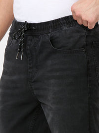 Men Jeans Low Distress Light Fade Mid-Rise