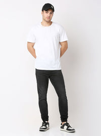 Men Jeans Low Distress Light Fade Mid-Rise