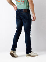 Men Jeans Slim Fit Dark Blue Low Rise