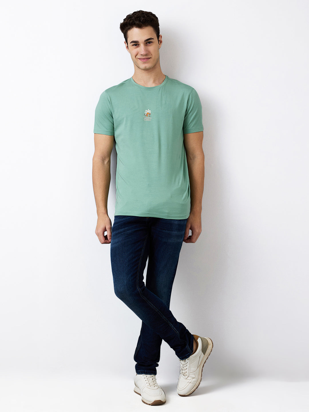 Men Jeans Slim Fit Dark Blue Low Rise