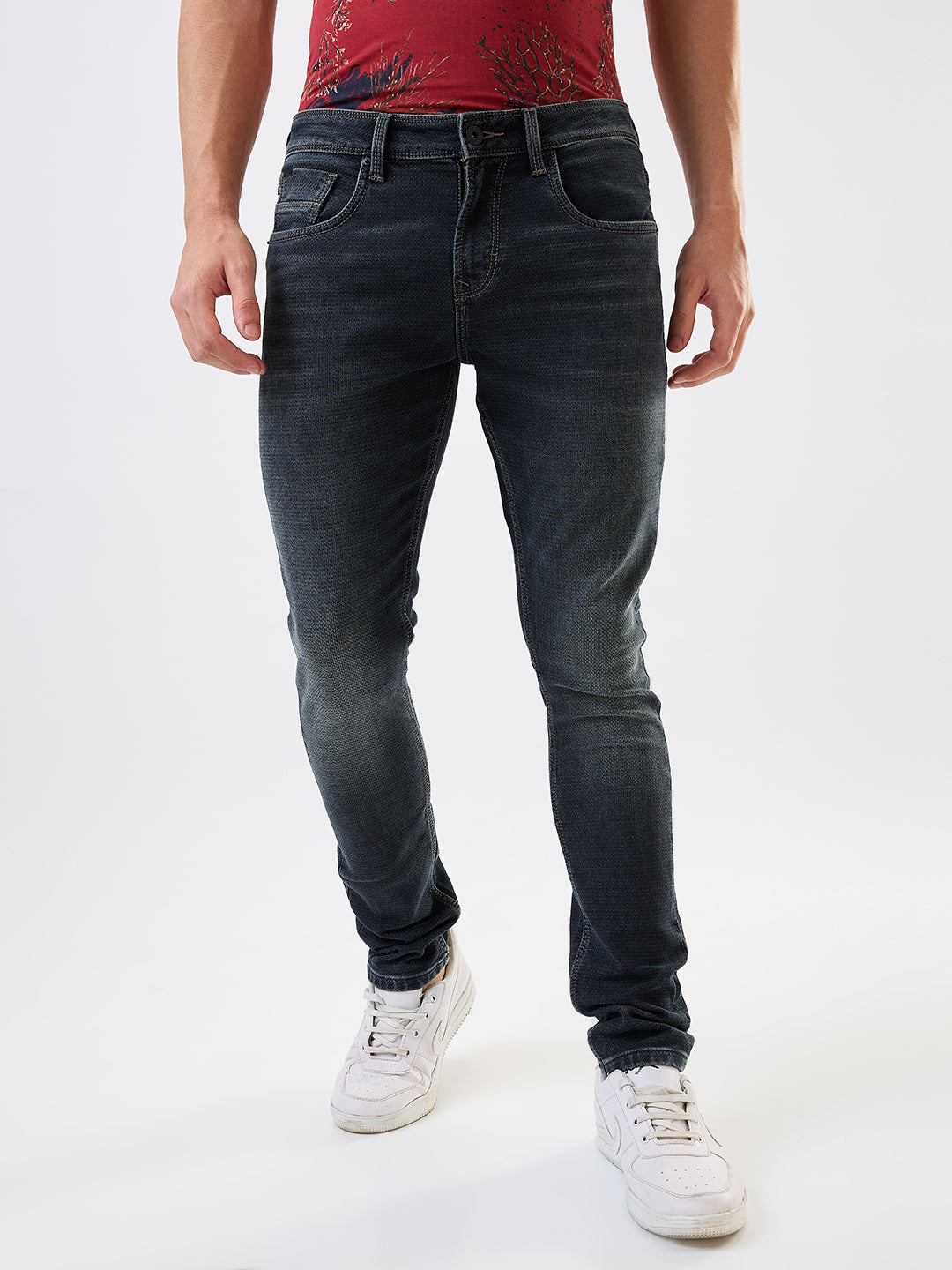 Spykar Slim Fit Low Rise Cotton Jeans For Men