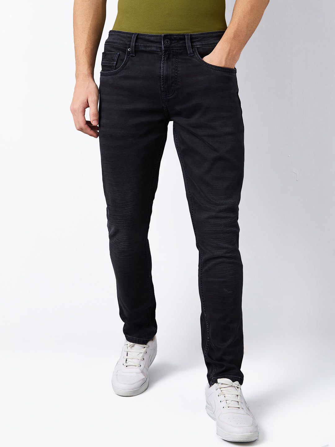 Spykar Slim Fit Low Rise Cotton Jeans For Men