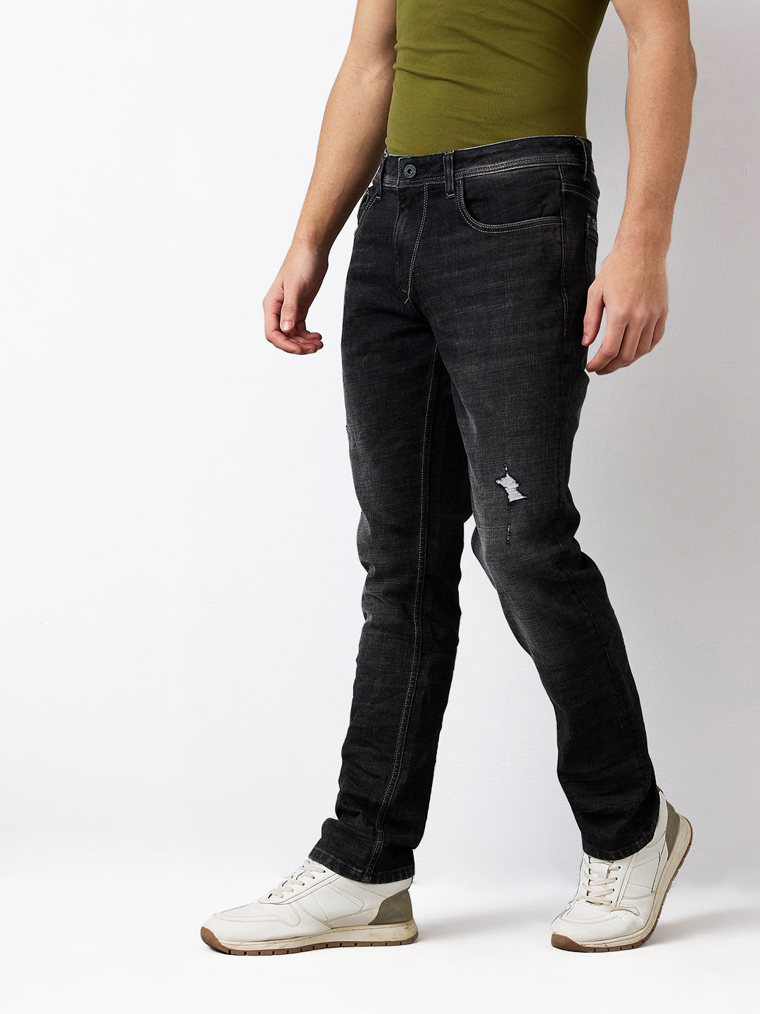 Spykar Regular Fit Mid Rise Cotton Jeans For Men