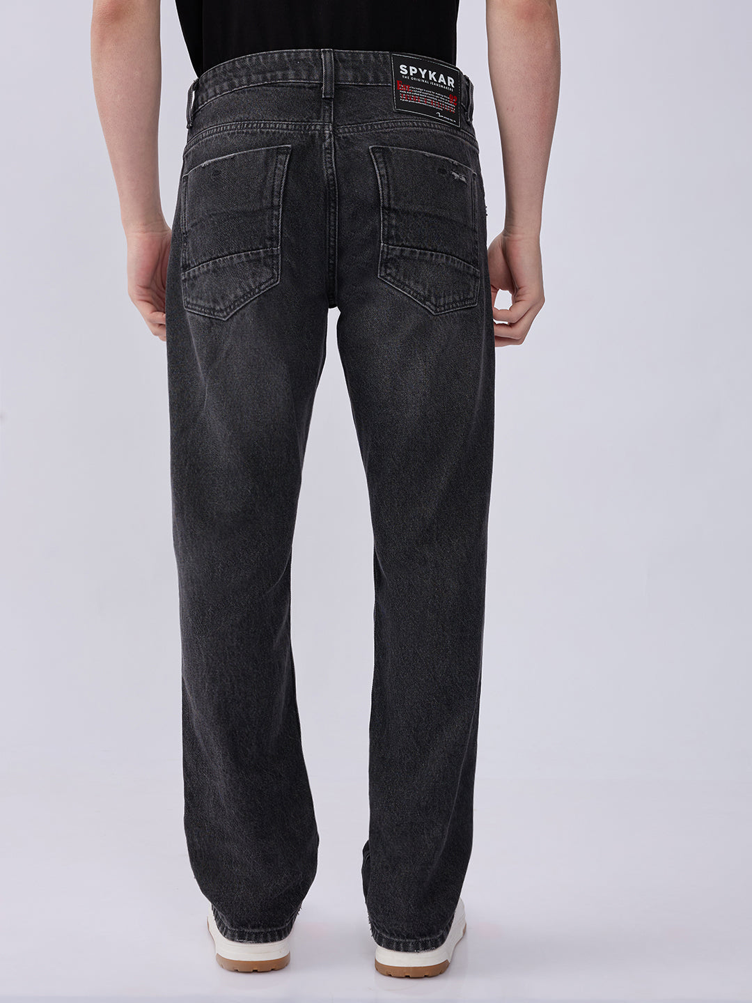 Spykar Charcoal Black Mid Rise Comfort Fit Casual Jeans For Men