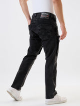 Men Jeans Relaxed Fit Black Mid Rise