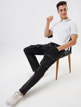 Men Jeans Relaxed Fit Black Mid Rise