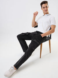 Men Jeans Relaxed Fit Black Mid Rise