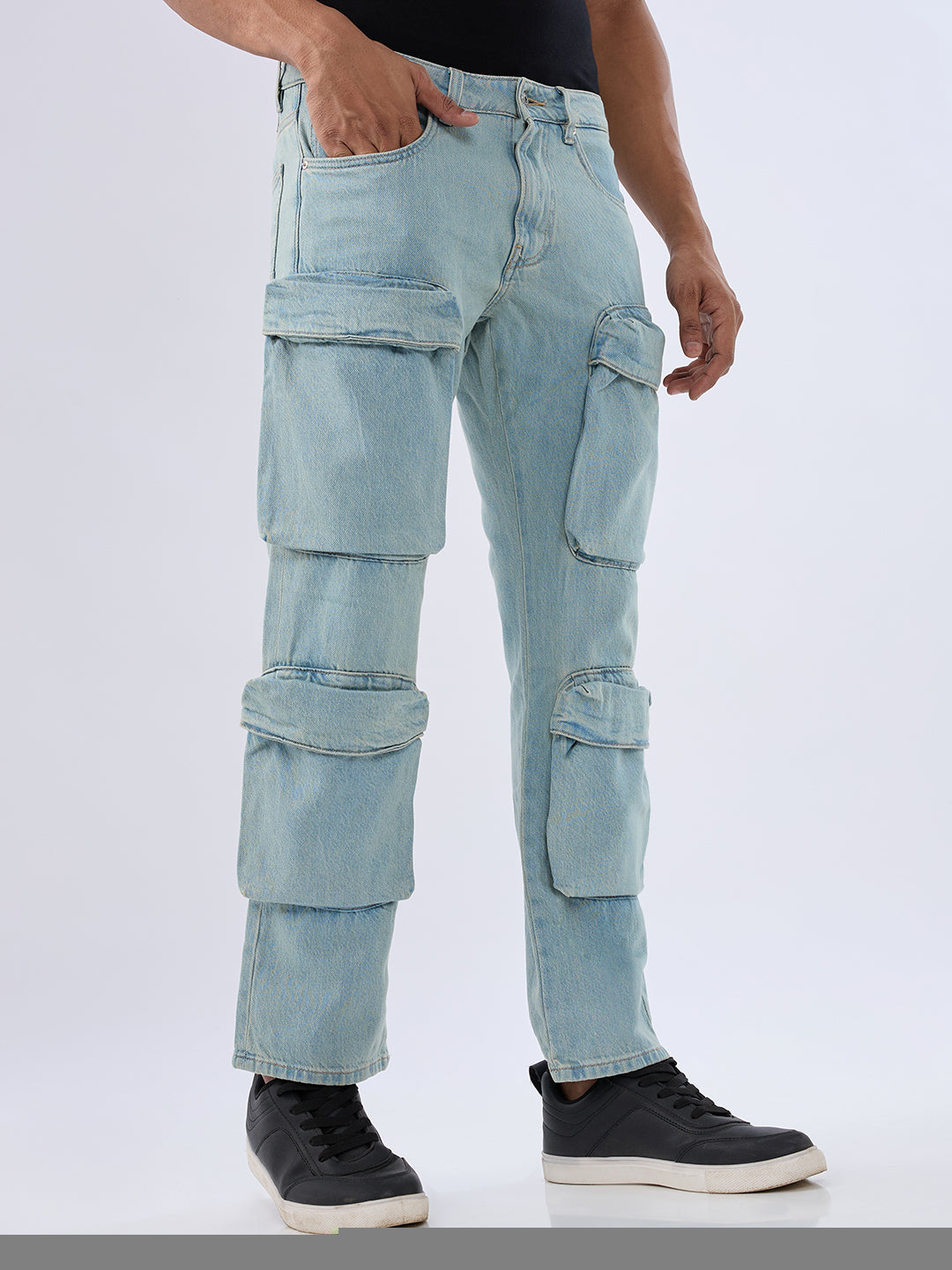 Spykar Mid Blue Comfort Fit Mid Rise Jeans For Men