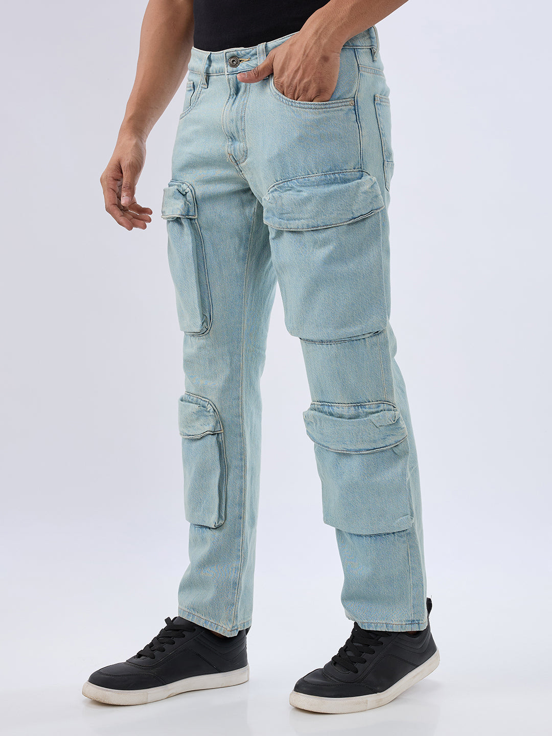 Spykar Mid Blue Comfort Fit Mid Rise Jeans For Men