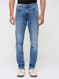 Men Nico Jeans Slim Fit Mid Blue Low Rise