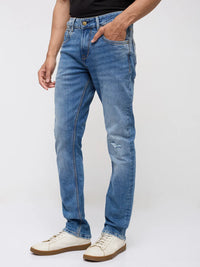 Men Nico Jeans Slim Fit Mid Blue Low Rise