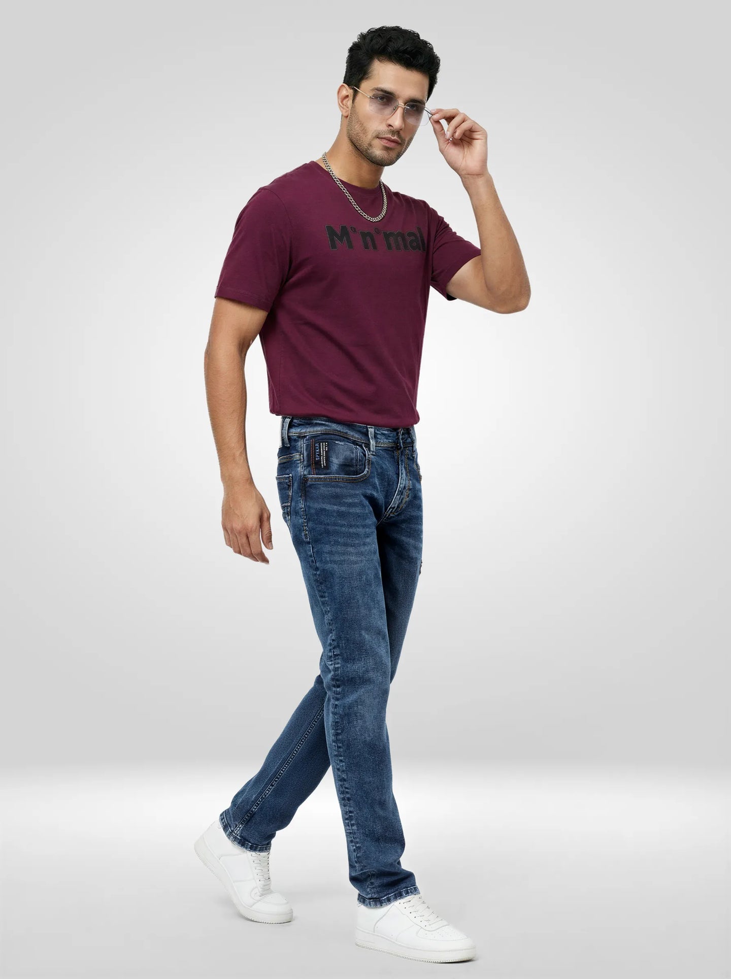 Men Rover Jeans Regular Fit Dark Blue Mid Rise