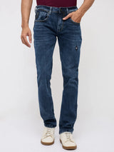 Men Rover Jeans Regular Fit Dark Blue Mid Rise