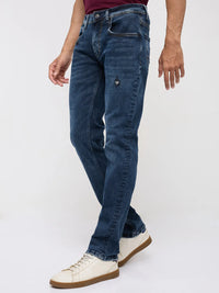 Men Rover Jeans Regular Fit Dark Blue Mid Rise