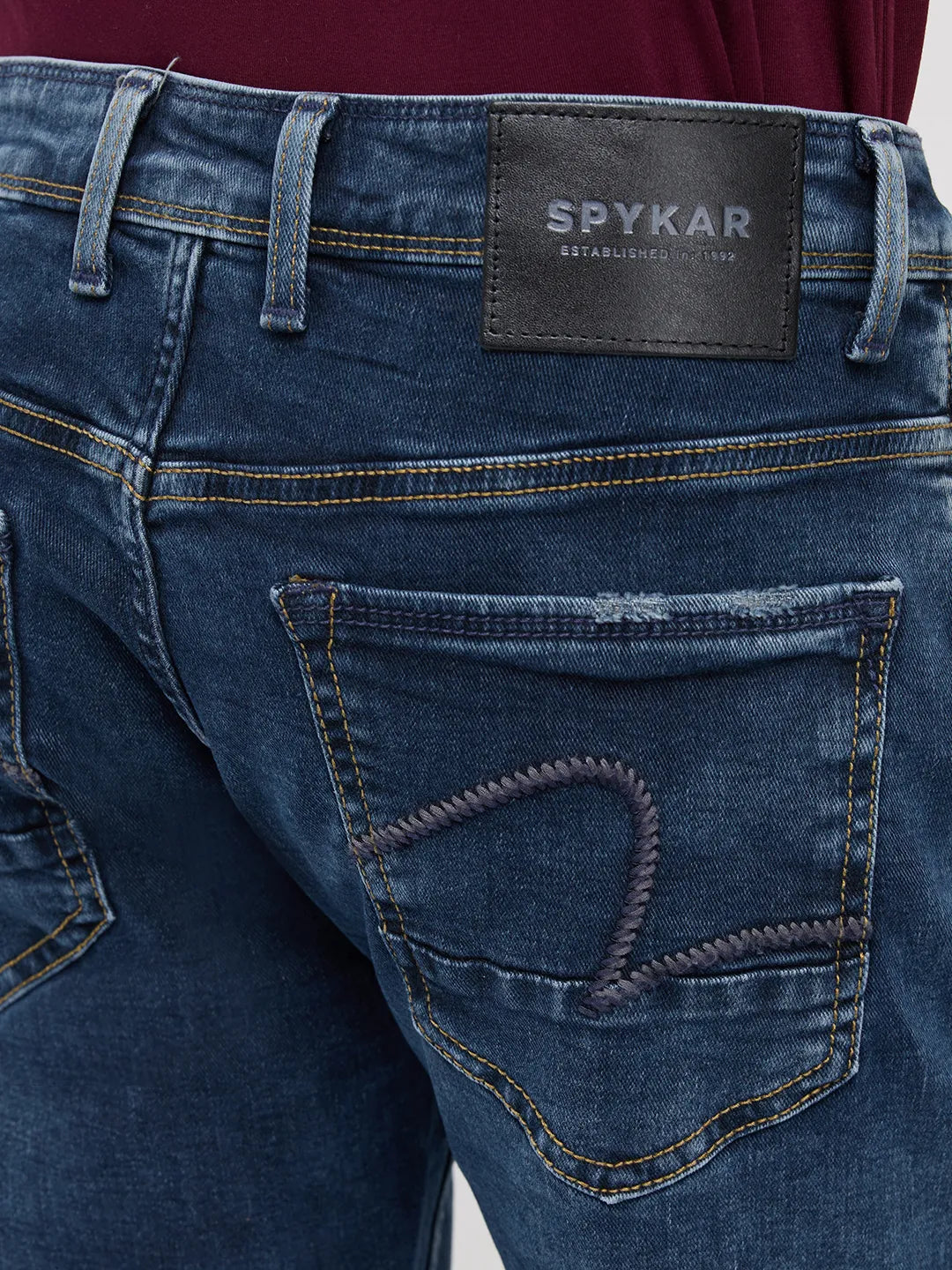 Men Rover Jeans Regular Fit Dark Blue Mid Rise