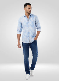 Men Jeans Slim Fit Dark Blue Low Rise