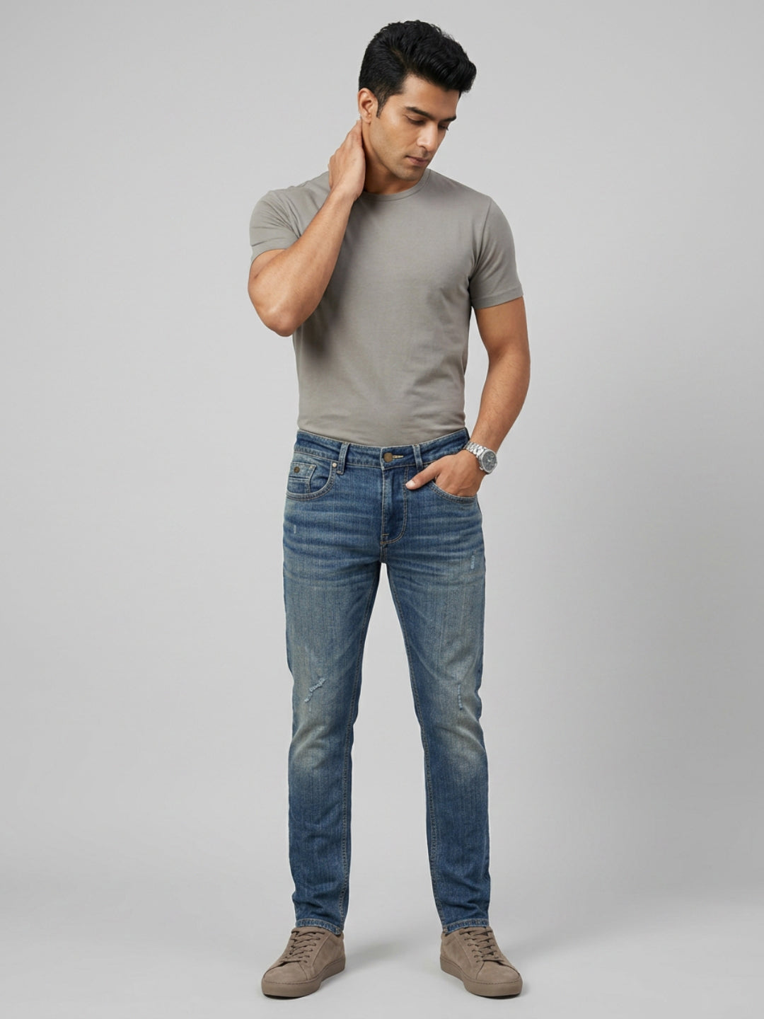 Men Nico Jeans Skinny Fit Vintage Blue Low Rise