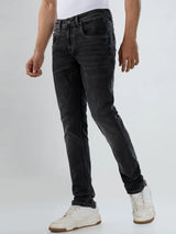 Men Kano Jeans Slim Fit Black Low Rise