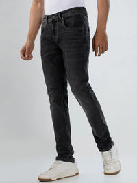 Men Kano Jeans Slim Fit Black Low Rise