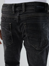 Men Kano Jeans Slim Fit Black Low Rise