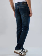 Men Jeans Regular Fit Dark Blue Mid Rise