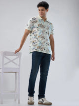 Men Jeans Regular Fit Dark Blue Mid Rise