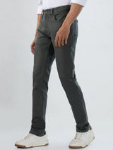 Men Jeans Regular Fit Dark Olive Mid Rise