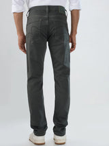 Men Jeans Regular Fit Dark Olive Mid Rise