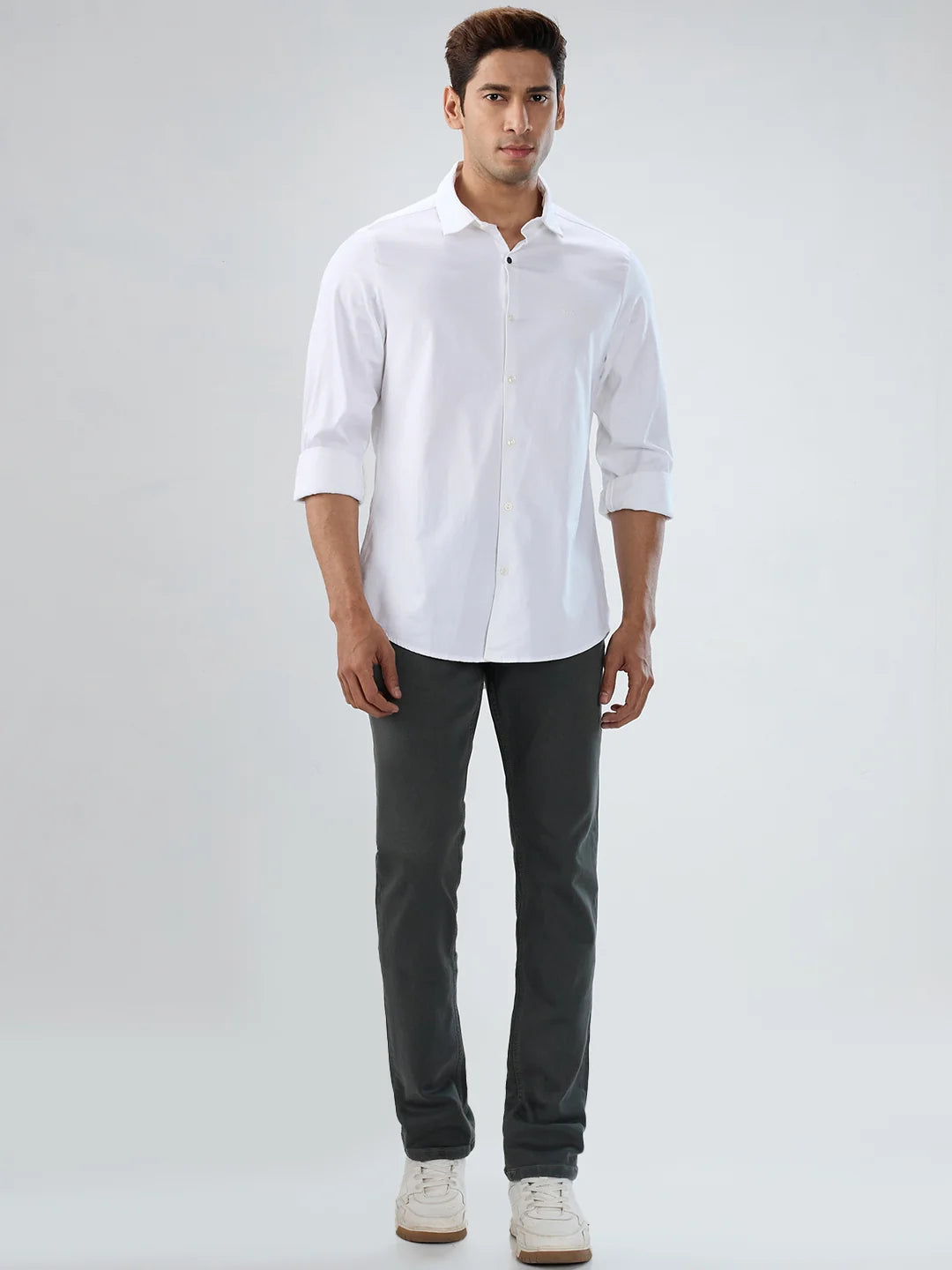 Men Jeans Regular Fit Dark Olive Mid Rise