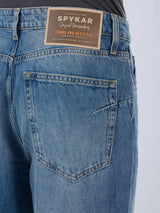 Men Jeans Loose Fit Vintage Blue Mid Rise
