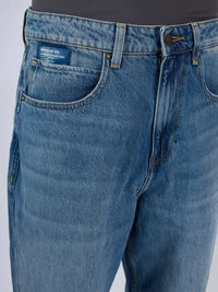 Men Jeans Loose Fit Vintage Blue Mid Rise