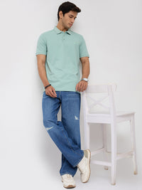 Men Jeans Loose Fit Blue Mid Rise