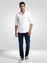 Men Jeans Regular Fit Dark Blue Mid Rise