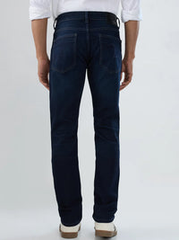 Men Jeans Regular Fit Dark Blue Mid Rise