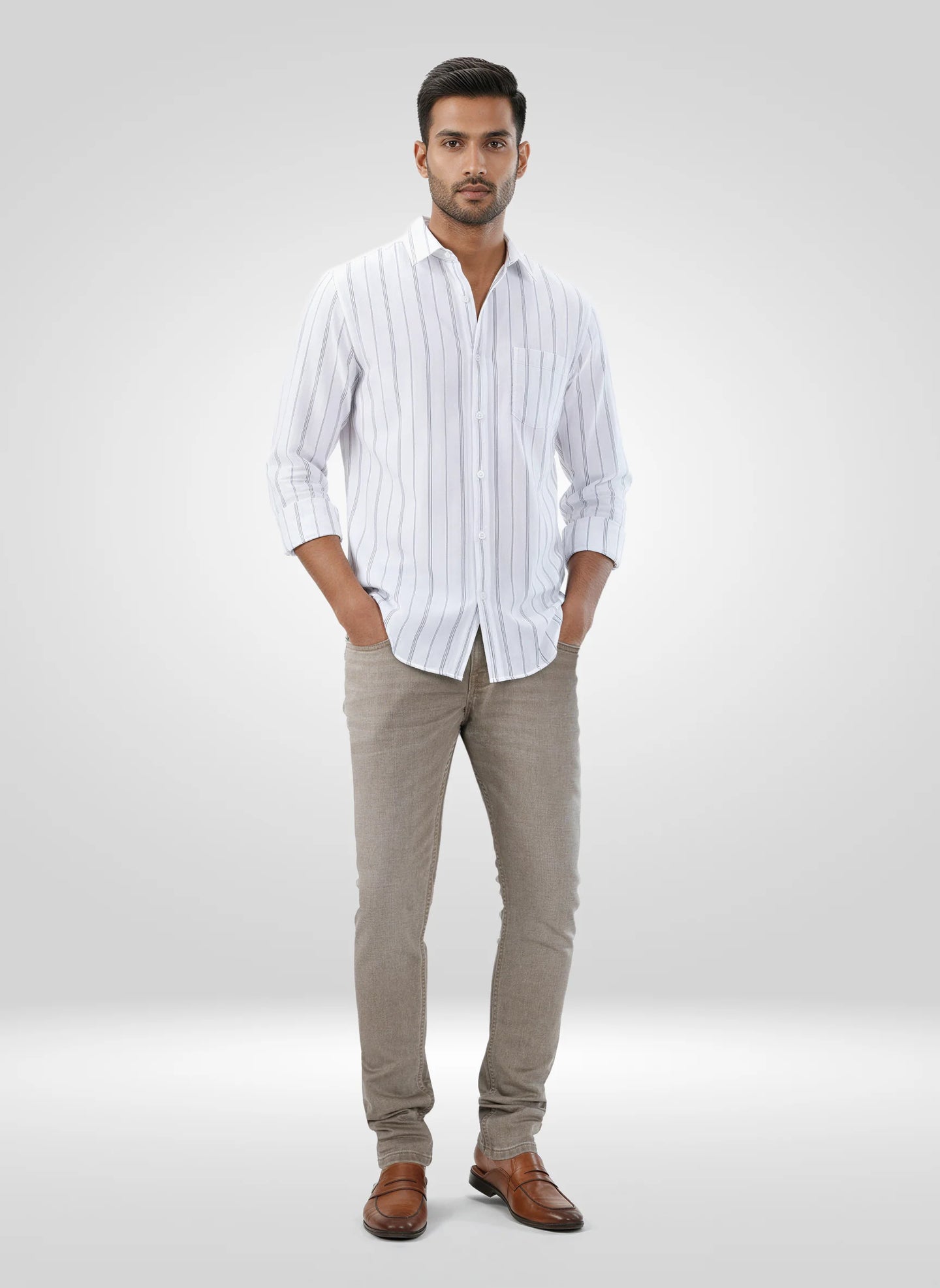 Men Jeans Slim Fit Green Low Rise